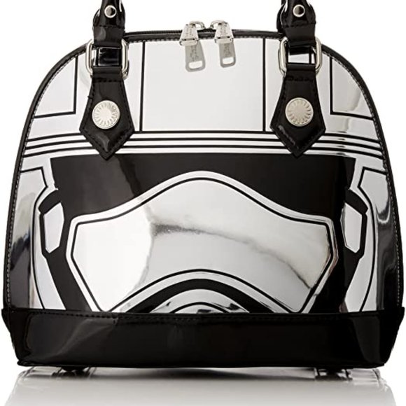 Loungefly Captain Phasma Silver Metallic Embossed Dome Bag (rare) - Picture 1 of 9